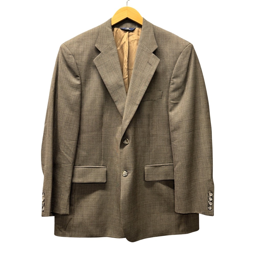 Brooks Brothers Sport Coat Mens 42 S Wool Glen Plaid Brown Blazer Jacket Classic